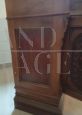 Antique sculpted sideboard with 2 doors and white marble top, early 19th century