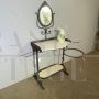 Antique 19th century Tuscan dressing table in iron and Carrara marble