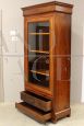 Antique Louis Philippe capuchin walnut display cabinet bookcase from the 19th century