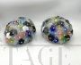 Pair of wall lights with multicolored Murano glass flowers