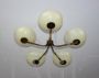 1930s art deco chandelier in brass