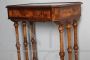 Antique Louis Philippe sewing table or bedside table in inlaid walnut