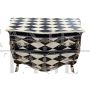 Baroque style chest of drawers with black and white diamonds