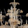 Rezzonico chandelier in crystal and gold Murano glass with 16 lights