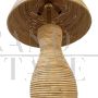 Pair of bamboo mushroom table lamps