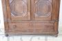 Antique 19th century poplar wood wardrobe with drawer at the base