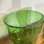 Pair of Empoli vases in crushed effect green glass, 1940s