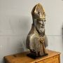 Large 17th century Mecca-gilt silver bust sculpture of Saint Nicholas