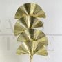 Floor lamp with ginkgo leaves in polished brass, 20th century