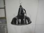 Vintage Industrial Black Metal Funnel shaped Lamp, D45, 1940s