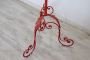 Vintage coat stand in red lacquered iron, early 1900s