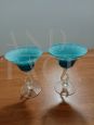 Pair of Florence bombonière glass vases from Empoli in light blue glass