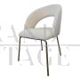 Design chair in white bouclé fabric