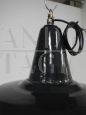 70's industrial lamp in black enamel