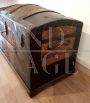 Antique rounded chest from the 19th century in wood and metal