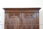 Antique 19th century poplar wood wardrobe with drawer at the base