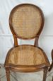 Set of six antique Napoleon III medallion chairs in Vienna straw