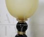 Vintage table lamp in brass and black and amber glass, 1970s