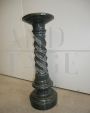 Antique pedestal column in green marble from the late 19th century