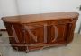 Antique four-door sideboard in walnut with a rounded shape, 19th century