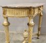 Antique Louis XVI console from the 19th century, carved, lacquered and gilded