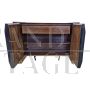 2-door sideboard in red and black glass with optical effect