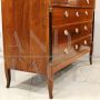 Antique Directoire dresser in walnut with 5 drawers, Italy 18th century