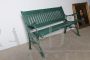 Liberty bench in cast iron and green lacquered wood, Italy early 1900s