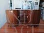 Pair of Art Deco bedside tables with bookcase                            