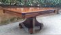 Antique 4 meter extendable table with checked inlaid top