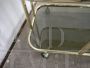 Vintage brass metal trolley with smoked glass tops, 1970s