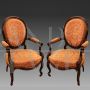 Pair of antique Louis Philippe rosewood armchairs, 1800s