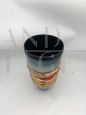 Vintage etched Murano glass vase, 1980s