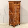 Single roller shutter office filing cabinet in oak