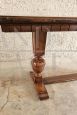 Early 1900s English coffee table with leather mosaic top