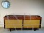 Vintage sideboard in teak and fabric, 1960s