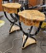 Pair of French art deco bedside tables with shaped top