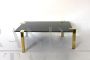 Design coffee table in brass and black glass, 1970s                