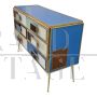 Chest of drawers with three drawers in multicolored glass