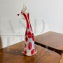 Murano glass dog sculpture with red polka dots, 1970s