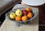 Centerpiece fruit bowl in worked pewter