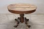 Antique round extendable walnut table, Italy 19th century