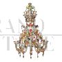 Large multicolored Murano glass chandelier in Rezzonico style