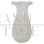 Vintage transparent Murano glass vase with bubbles