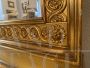 Small antique console table from the Empire period in gilded wood with mirror