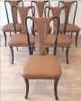 Set of 6 vintage 1950s rosewood and brown leather dining chairs