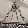 Antique wrought iron chandelier with six lights, Italy 19th century