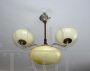 1940s art deco chandelier in brass