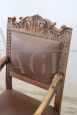 Pair of Renaissance style armchairs in carved walnut, late 19th century