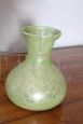 Vintage green Murano glass vase with luster reflections